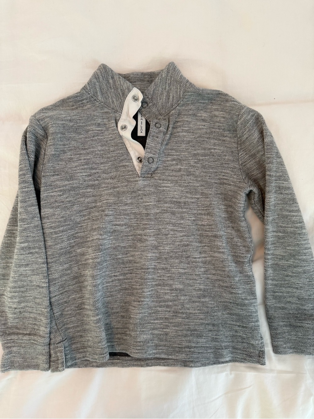 Janie & Jack Kids Gray Henley Sweater Top. Size 6.